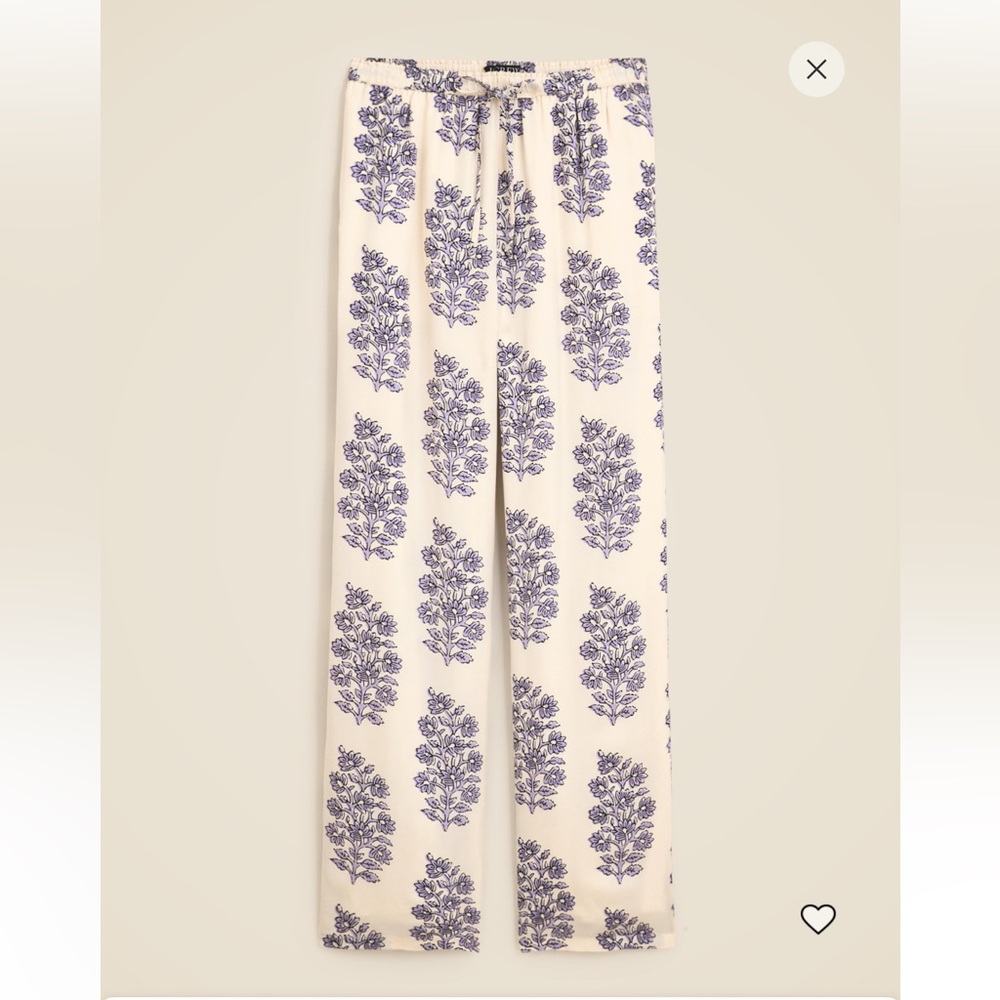 J.Crew New Soleil Pant in blooming lilac block print NWT